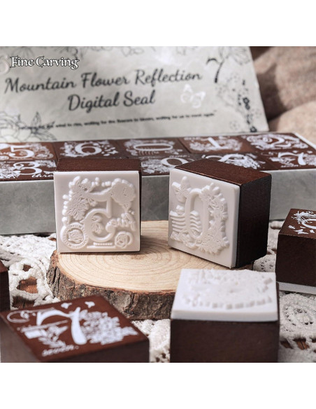 Juego de Sellos de Madera SIBLYMONA - 8 Piezas Fases Lunares