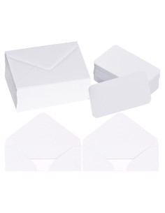 100 Sobres Blancos con Tarjetas Jiebor 10.2 x 6.9 cm