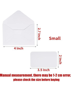 100 Sobres Blancos con Tarjetas Jiebor 10.2 x 6.9 cm 2