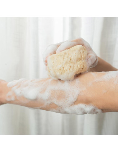 Esponja de Lufa Natural Exfoliante - Bola de Baño 2 Unidades
