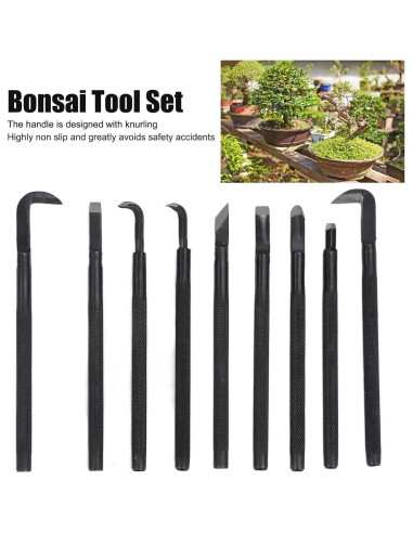 Juego de Herramientas para Bonsai 9 Piezas Acero Manganeso