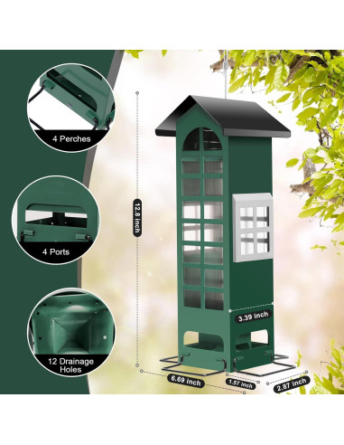 Comedero para Aves THKFUL a Prueba de Ardillas 1.13 kg