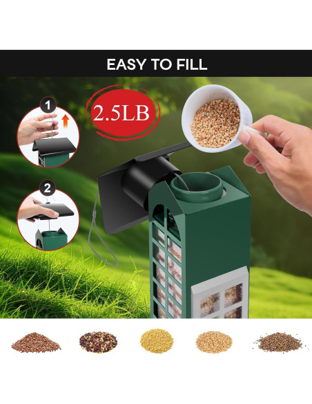 Comedero para Aves THKFUL a Prueba de Ardillas 1.13 kg