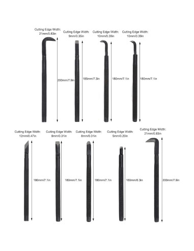 Juego de Herramientas para Bonsai 9 Piezas Acero Manganeso