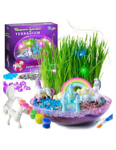Kit de Terrario Unicornio Iluminado Bryte - Jardín de Hadas 22.86cm