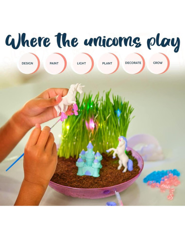 Kit de Terrario Unicornio Iluminado Bryte - Jardín de Hadas 22.86cm