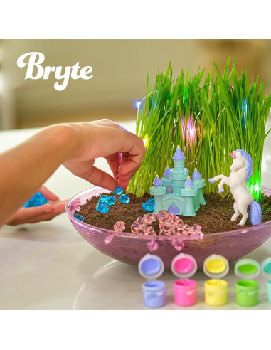 Kit de Terrario Unicornio Iluminado Bryte - Jardín de Hadas 22.86cm