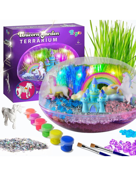 Kit de Terrario Unicornio Iluminado Bryte - Jardín de Hadas 22.86cm