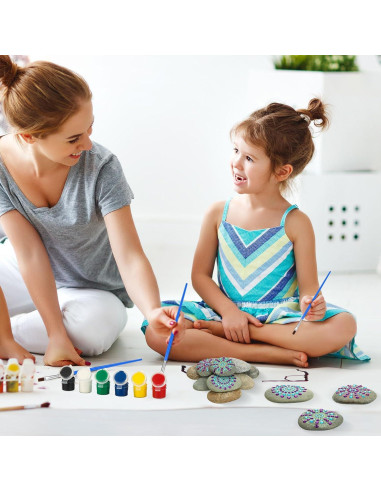 Kit de Pintura de Rocas Mandala RoundFunny - 10 Rocas 7-10 cm