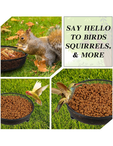 4 Bandejas de Comedero para Aves Nodaaiie de Hierro Negro 17.8x5.1cm