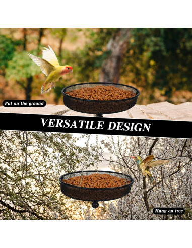 4 Bandejas de Comedero para Aves Nodaaiie de Hierro Negro 17.8x5.1cm