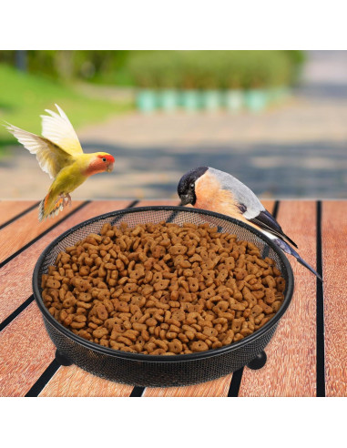 4 Bandejas de Comedero para Aves Nodaaiie de Hierro Negro 17.8x5.1cm