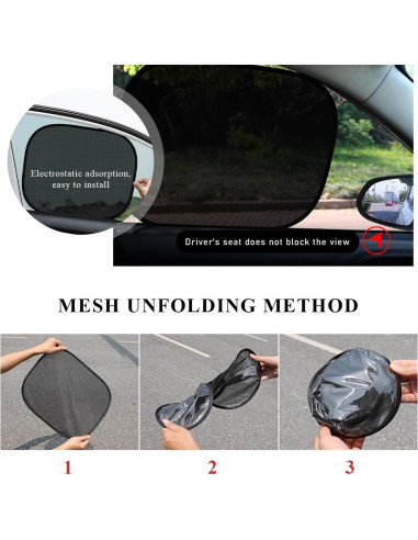 4 PCS Protector Solar de Ventana de Coche Povtii Universal