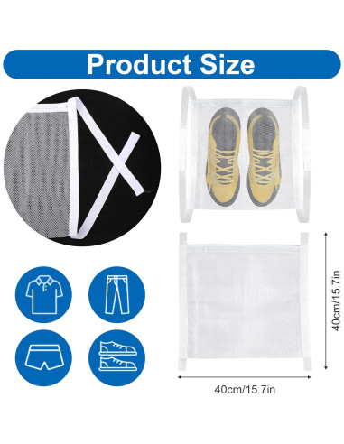 2 Bolsas de Secado para Zapatos LIQWEI 40x40cm Malla Reutilizables