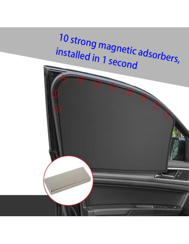 Sombrillas para Ventanas de Auto Middrivr 2PCS UV y Privacidad