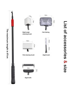 Kit de Limpieza para Acuarios Wave Point 5 en 1 con Mango Telescópico 2