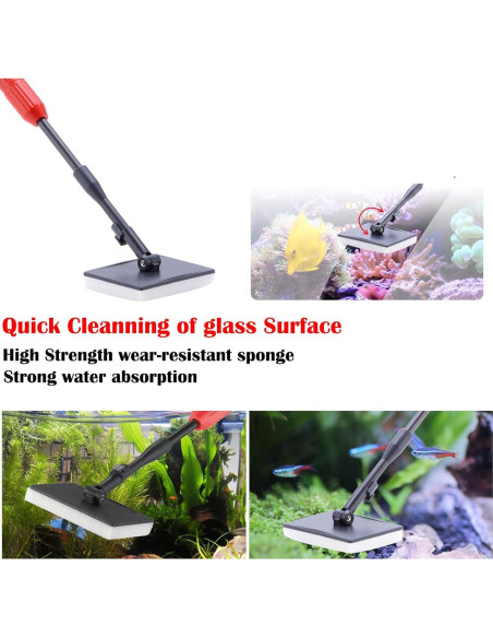 Kit de Limpieza para Acuarios Wave Point 5 en 1 con Mango Telescópico