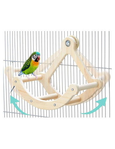 Juguete para Perchas de Aves DY con Base Oscilante y 4 Perchas