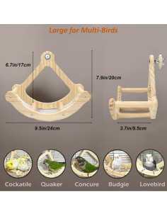 Juguete para Perchas de Aves DY con Base Oscilante y 4 Perchas 2