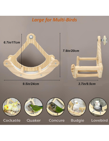 Juguete para Perchas de Aves DY con Base Oscilante y 4 Perchas