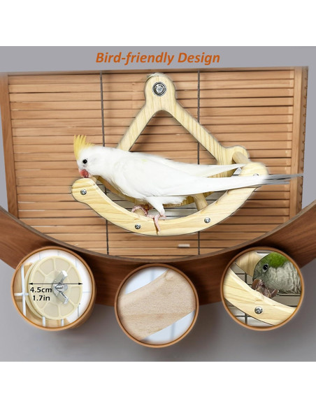 Juguete para Perchas de Aves DY con Base Oscilante y 4 Perchas