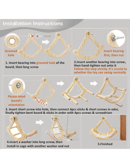 Juguete para Perchas de Aves DY con Base Oscilante y 4 Perchas