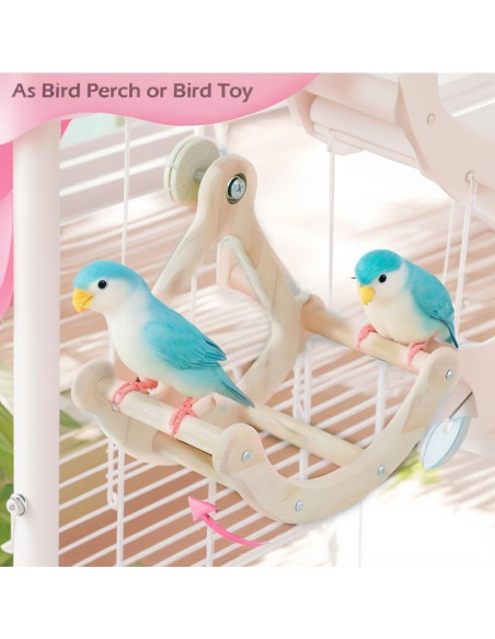 Juguete para Perchas de Aves DY con Base Oscilante y 4 Perchas