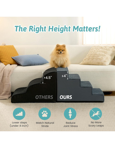 Escaleras para Perros COZY KISS 4 Pasos 15.7" H Antideslizante