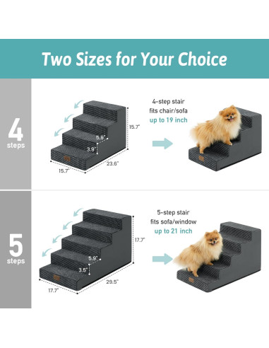 Escaleras para Perros COZY KISS 4 Pasos 15.7" H Antideslizante