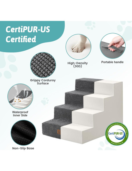 Escaleras para Perros COZY KISS 4 Pasos 15.7" H Antideslizante