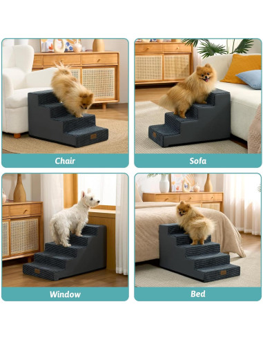 Escaleras para Perros COZY KISS 4 Pasos 15.7" H Antideslizante