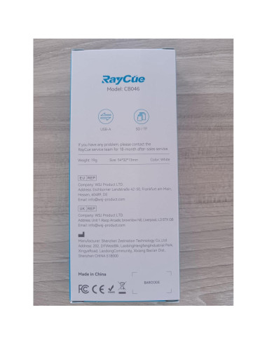 Adaptador Lector de Tarjeta USB C RayCue 3-en-1 Blanco