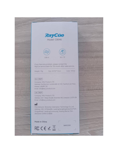 Adaptador Lector de Tarjeta USB C RayCue 3-en-1 Blanco
