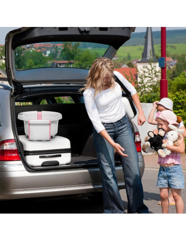 Bañera Plegable para Bebés Himold Rosa 0-36 Meses con Termómetro