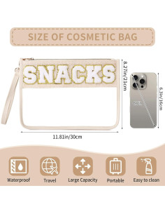 Bolsa de Cremallera Transparente Chenille Pinkmik 30.5x21.5cm 2