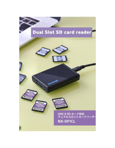 Lector de Tarjetas SD Doble Ranura Nextorage NX-DF1CL 10Gbps