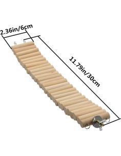 Puente Columpio Escalera Litewood para Aves y Hámster 30x6cm 2