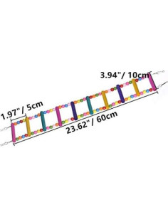 Juguete de Escalera para Aves Litewood 60 cm Colorido 2