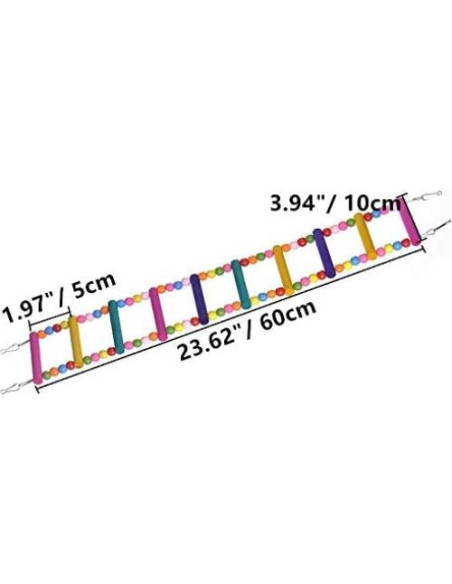 Juguete de Escalera para Aves Litewood 60 cm Colorido