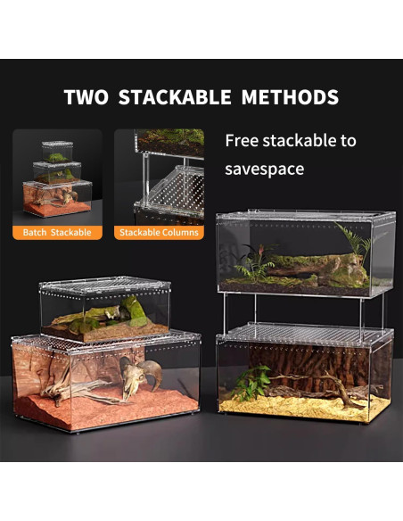Recinto para Reptiles Reptile Growth 40.6x25.4x20.3 cm Apilable