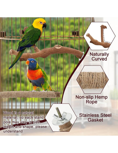 Escalera y Perchas para Aves Mzario - Madera Natural 31x10x13 cm