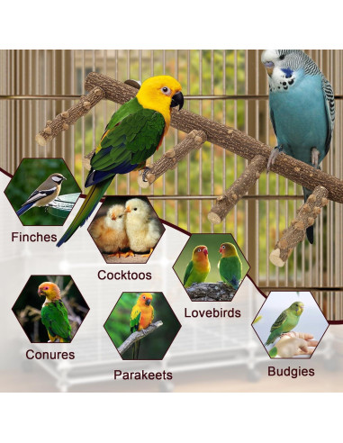 Escalera y Perchas para Aves Mzario - Madera Natural 31x10x13 cm