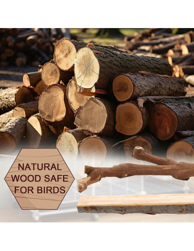 Escalera y Perchas para Aves Mzario - Madera Natural 31x10x13 cm