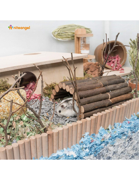 Puente de Escalera de Madera Niteangel para Hámster y Roedores