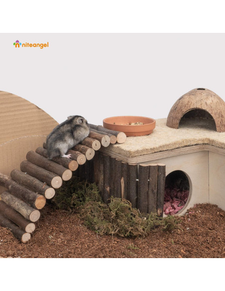 Puente de Escalera de Madera Niteangel para Hámster y Roedores