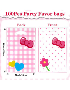 Bolsas de Fiesta de Gato Rosa YBEATY 100 Piezas Reutilizables 2