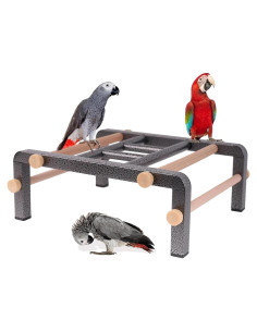 Perch de Entrenamiento para Aves Grandes Halinfer - Escalera de Metal y Madera