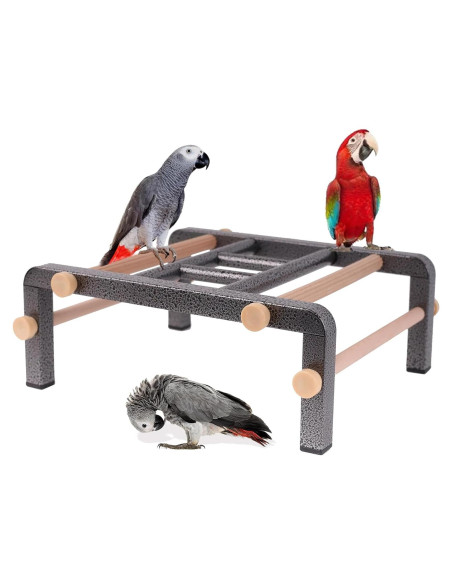 Perch de Entrenamiento para Aves Grandes Halinfer - Escalera de Metal y Madera