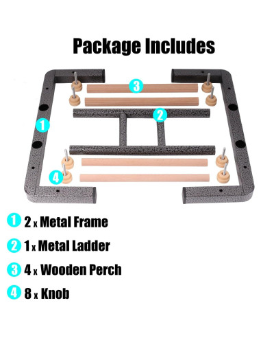 Perch de Entrenamiento para Aves Grandes Halinfer - Escalera de Metal y Madera