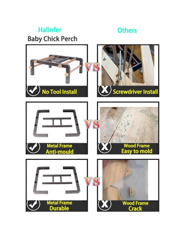 Perch de Entrenamiento para Aves Grandes Halinfer - Escalera de Metal y Madera